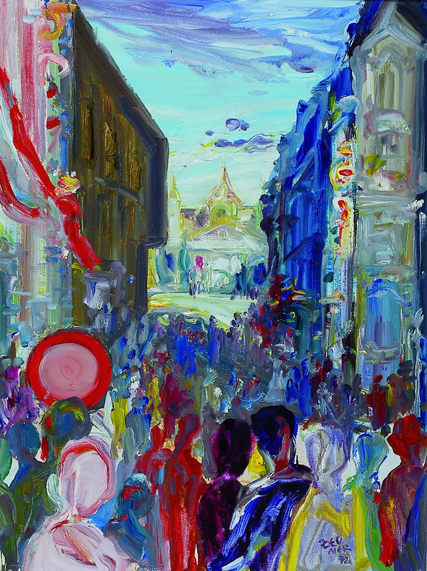 Georg Günther Zeuner, 1923 Dresden-2011 Speyer, Schlösschen in der Stadt, rückseitig so betitelt und datiert 1972, Öl/Lwd, rechts unten signiert, ...
