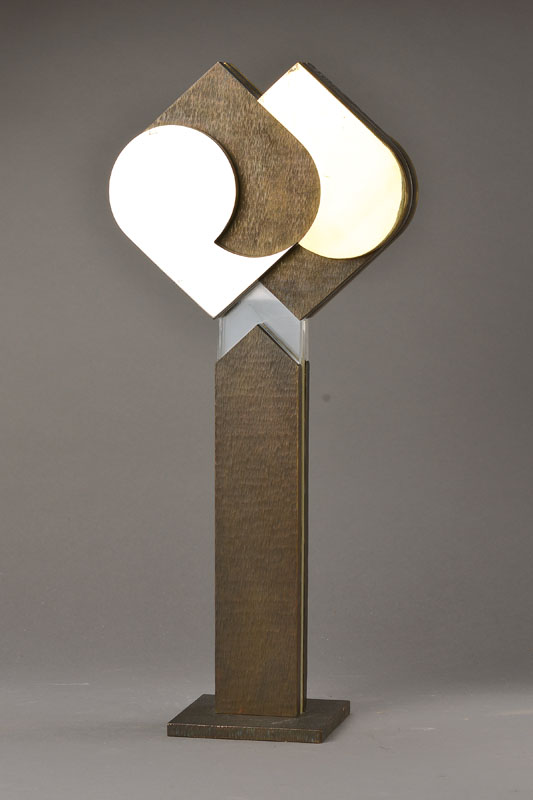 Zuschreibung: Roland Altmann, geb. 1925 Sprötau - 2012 Dortmund, Skulptur, Bronze/Messing/Kunststoff, auf Sockel, unsigniert, H. ca. 51/72 cm, ...