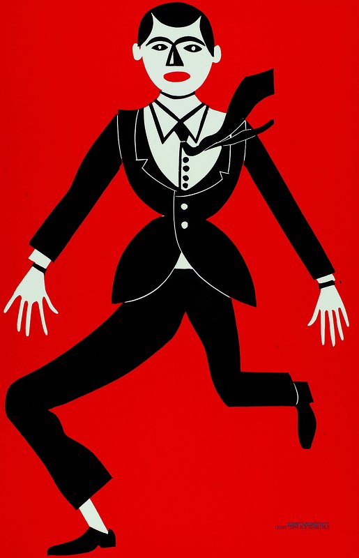 Ruckhäberle, Christoph, geb. 1972, Flucht, Linolschnitt auf dickem Velin, unsigniert, ca. 53x34cm