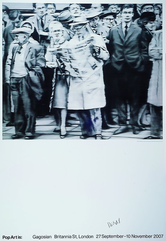 Richter, Gerhard, geb. 1932, Pop Art is: Plakat zur Ausstellung Gagosian Gallery London 2007, Farboffset, handsigniert, Blattgr. ca. 100x69cm