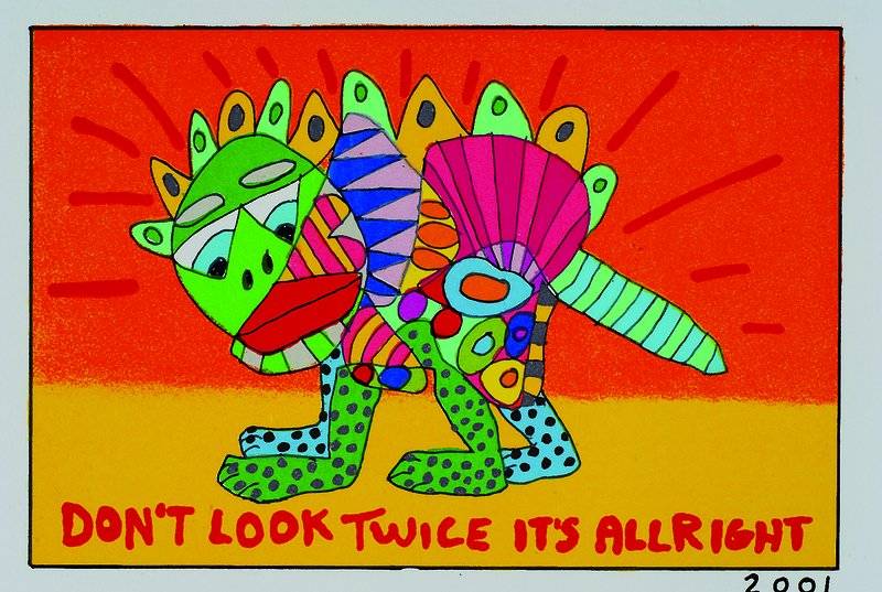 James Rizzi, 1950 - 2011, Don't look twice it's allright, Farblithographie von 2001 auf Bütten, Blattgröße 23x17 cm, Motivgröße ...