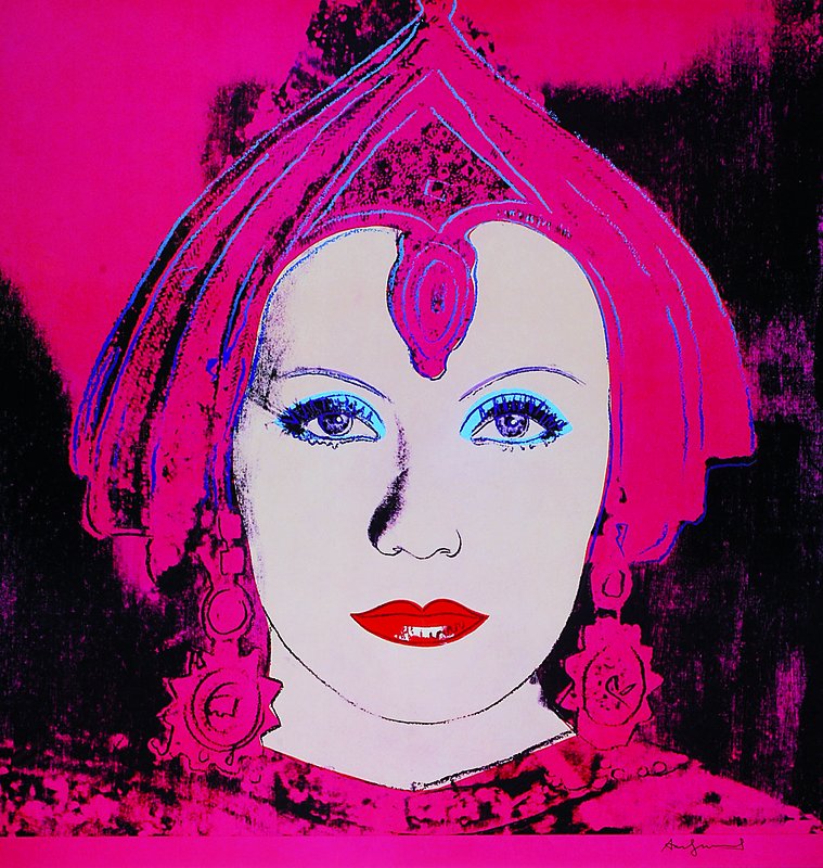 Andy Warhol, 1928-1987, Greta Garbo, Farboffset, handsigniert, unter Glas gerahmt, ca. 62x59cm