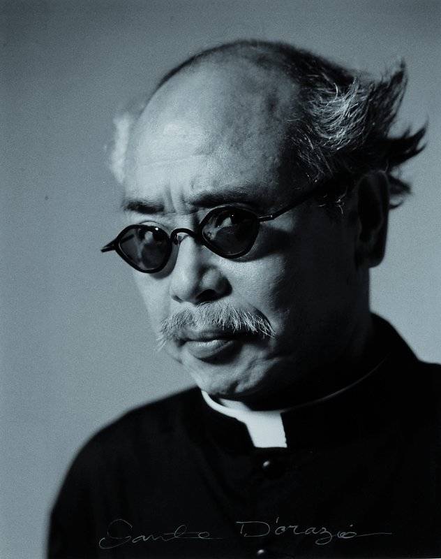 Sante D' Orazio, geb. 1956, Porträt Nobuyoshi Araki, s/w Fotografie, handsigniert,ca. 24,8x20,8 cm