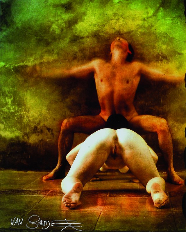Jan Saudek, geb. 1935 Prag, Farbfotografie, handsigniert, ca. 24,8x21cm