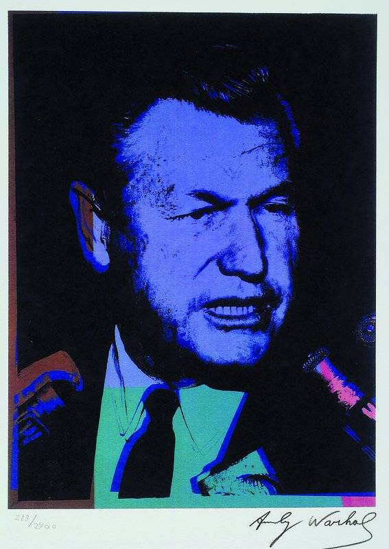 Andy Warhol, 1928-1987, Nelson Rockefeller , Farbsiebdruck, handsigniert und num. 213/2400, ca. 41,8x28,5 cm