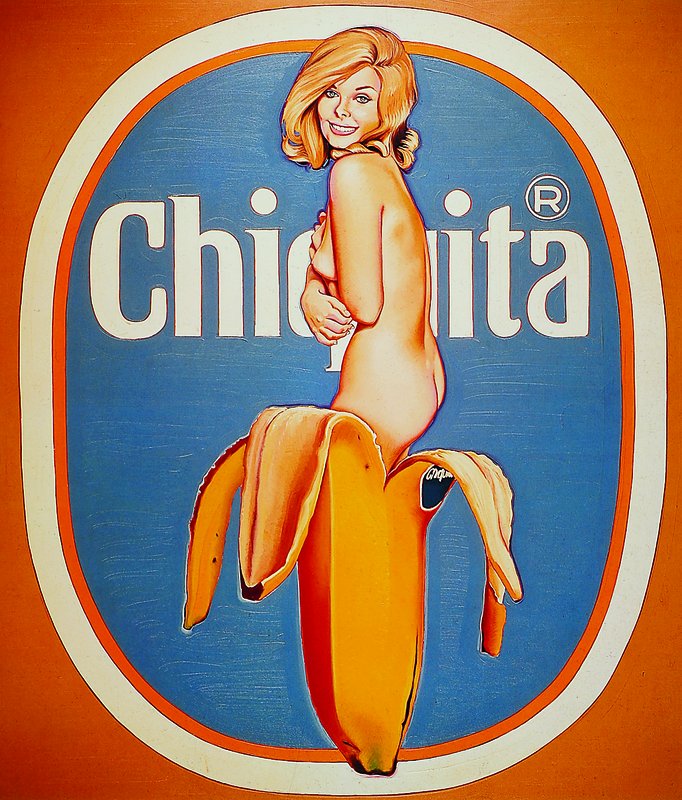 Mel Ramos, geb. 1935 Sacramento, Chiquita, Farboffset nach dem Original von 1964, New York 2004, ca. 52,5x45 cm