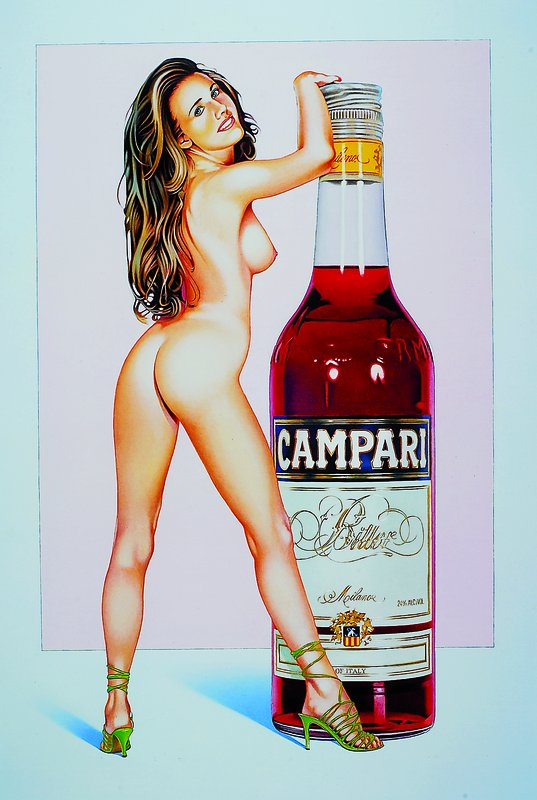 Mel Ramos, geb. 1935 Sacramento, Campari, Farboffset, nach dem Original von 1965, New York 2004, ca. 52x39,3 cm