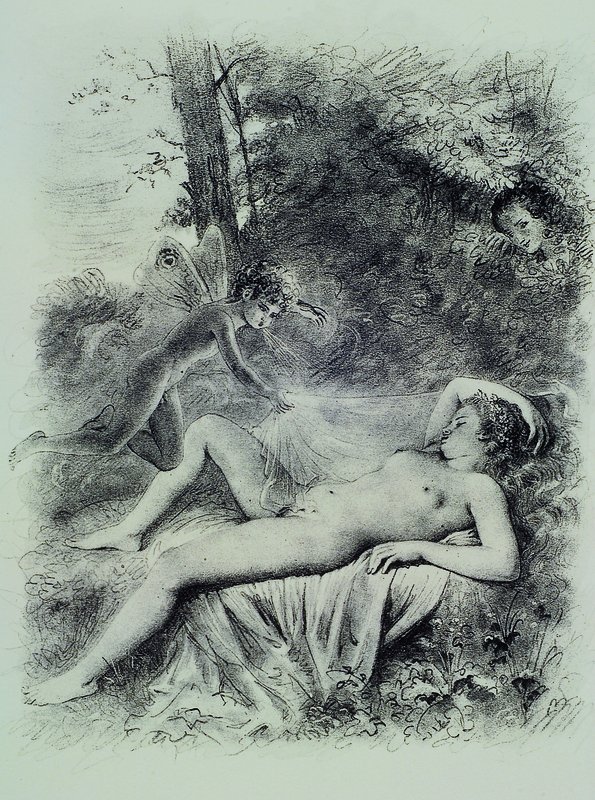Sieben Grafiken mit erotischen Darstellungen, Heliogravuren und Lithographien