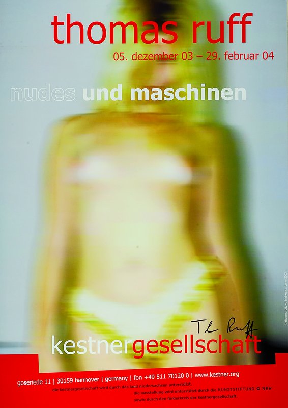 Thomas Ruff, geb 1958, Nudes und Maschen, Farboffsetdruck-Plakat, rechts unten sign, ,ca. 84x59 cm