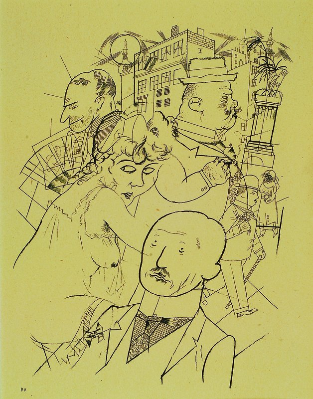 George Grosz, 1893-1959, 3 Lithos aus Ecce Homo, Malik Verlag Berlin 1923, je ca. 34.5x24.5cm