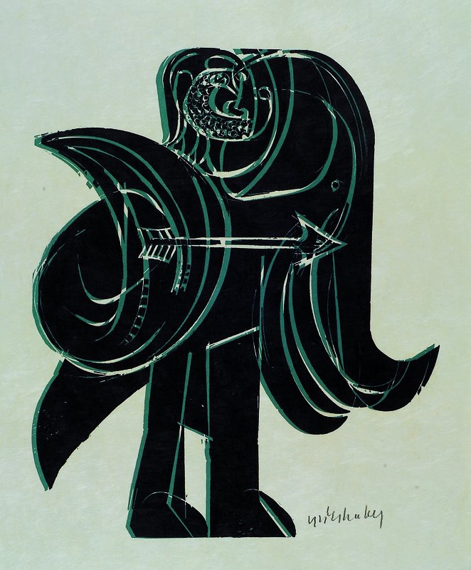 HAP Grieshaber,1909-1981, Ins Gedächtnis derErde geprägt, Margarete Hansmann, vier Gedichte HAP Grieshaber Vier Holzschnitte, Mappe mit orig. ...