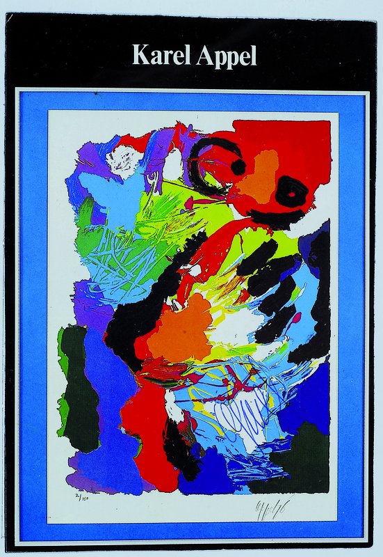 Karel Appel, 1921-2006, Farboffset, handsigniert, ca. 19x13 cm, Rahmen