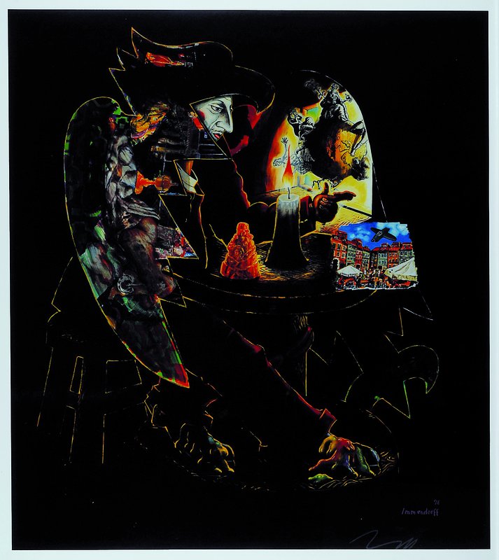 Jörg Immendorff, 1945-2007, Farboffset, handsigniert, ca. 63x55 cm, Rahmen