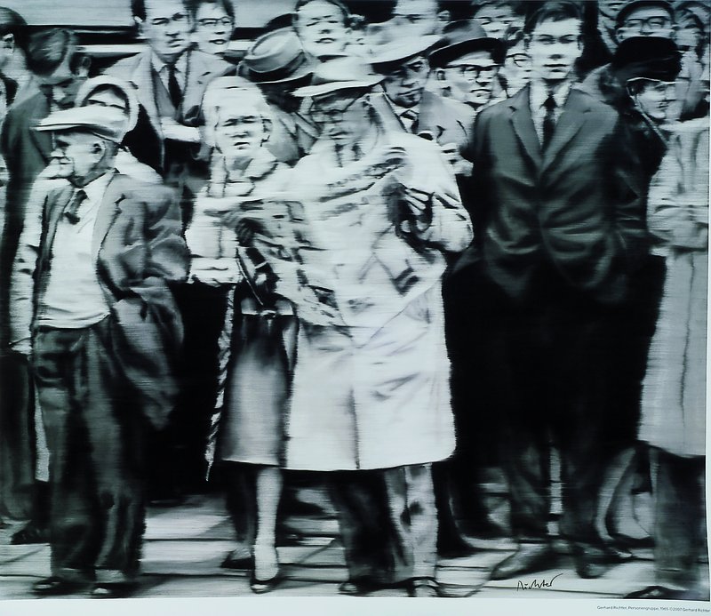 Gerhard Richter, geb. 1932, Personengruppe, Farboffset, rechts unten handsigniert, ca. 69x59 cm