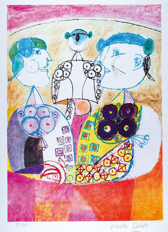 Vicente Clavo, 1923 Madrid-1994 Balearen, Mappe mit 15 Clavographien auf Japanpapier, alle handsigniert und num. V/XXV, Blattgröße ca. 70x50cm