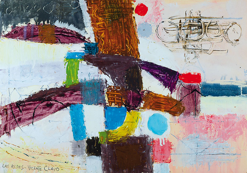 Vicente Clavo, 1923 Madrid-1994 Balearen, Las redes, Acryl auf Papier, links unten signiert und betitelt, ca. 34x49cm