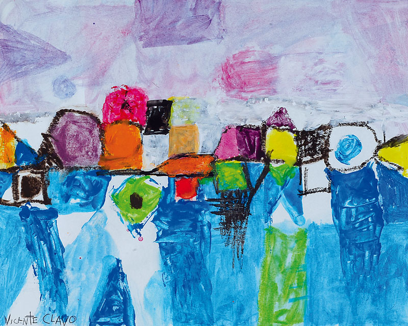Vicente Clavo, 1923 Madrid-1994 Balearen, Acryl und Pastell auf Papier, links unten signiert, ca. 20x25cm