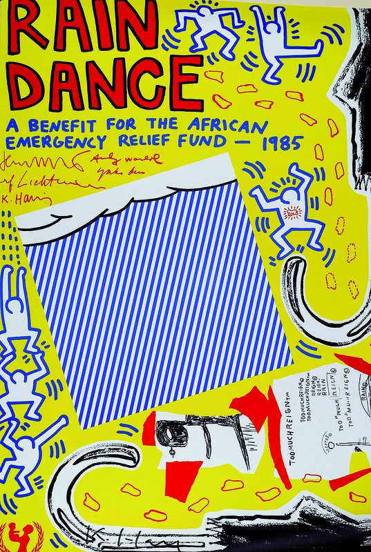Haring Keith, "Rain Dance", 1985, Farboffset, signiert, ca. 56x78 cm