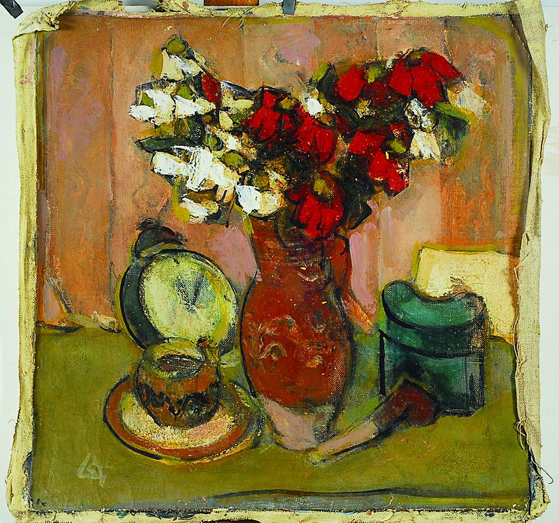 Alexandru Cumpata, 1922-2000, Stillleben, Öl/Lwd, rückseitig signiert, ca. 46x46cm, ohne Keilrahmen