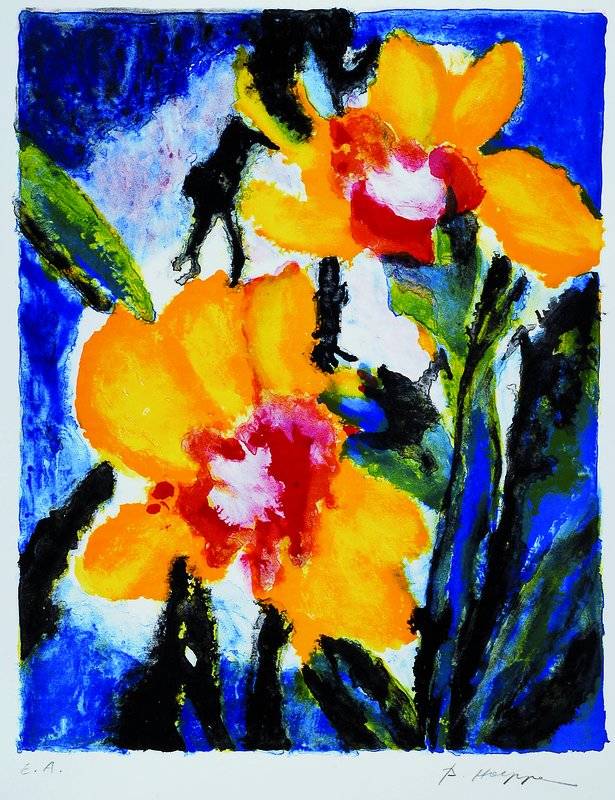 Brigitte Hoeppe, geb. 1941, Farblithographieauf Bütten, rechts unten handsigniert, gezeichnet E.A. ca. 50x39 cm