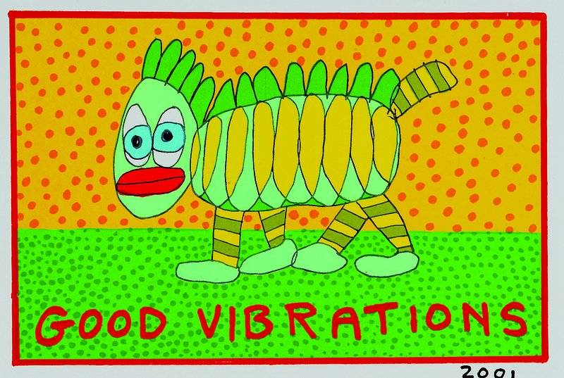 James, Rizzi, 1950-2011, "Good vibrat" Farblithografie von 2001 auf Bütten, Blattgröße ca. 23 x 17 cm, Motivgröße ca. 15 x 10,5 cm