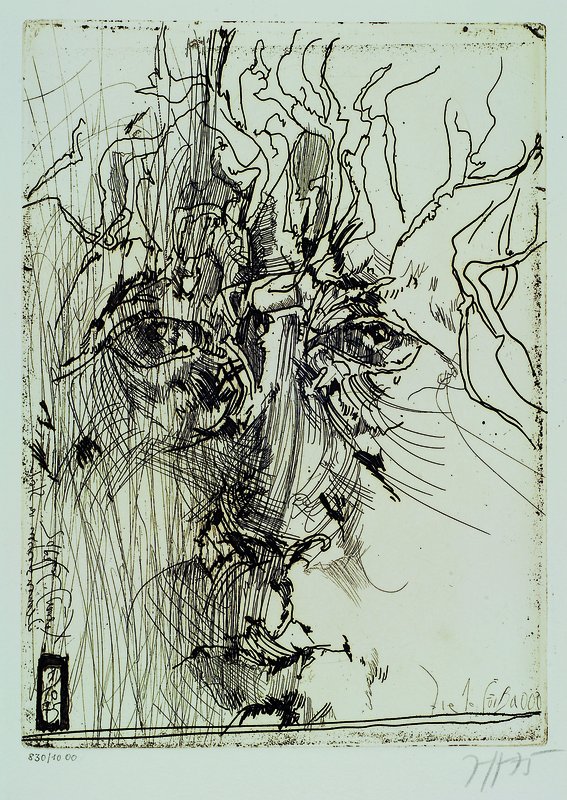 Horst Janssen, 1929-1995, Radierung, 830/10000, rechts unten signiert, datiert 75, ca. 22,5 x 16 cm