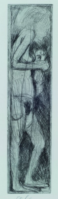 Alfred Hrdlicka, 1928-2009, 2 Radierungen, 59/60, signiert, Motivgröße ca. 27x6cm, Blattgröße ca. 66x50 cm, unter Glas, gerahmt