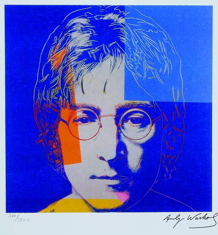 Andy Warhol, 1928-1987, John Lennon, Farbsiebdruck, signiert und nummeriert 324/2400, ca. 23 x 23 cm, rückseitig gestempelt sfmoma