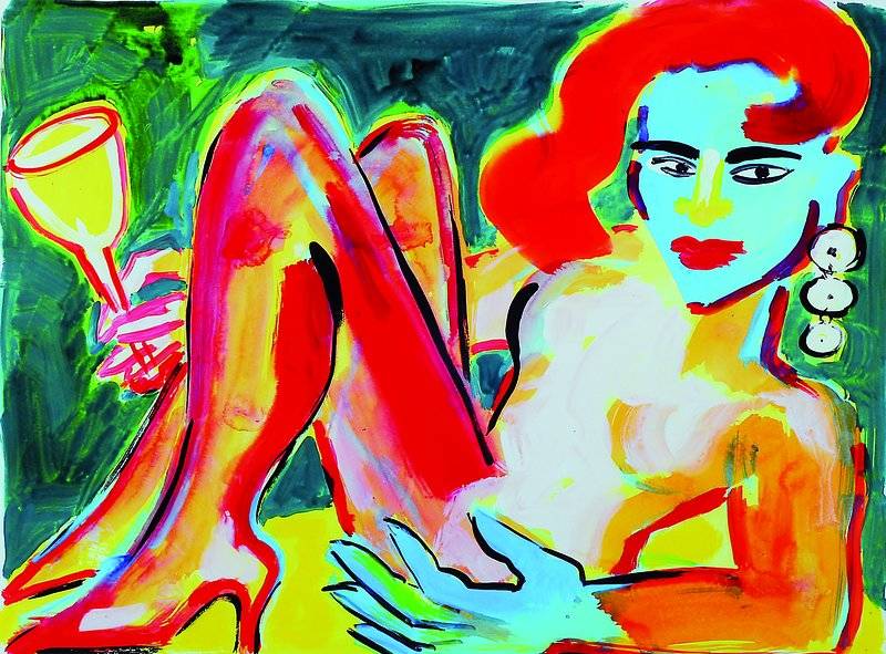 Elvira Bach, geb. 1951, Isabella, Farbsiebdruck, Künstlerexemplar e.a.,signiert,ca. 50 x 37,5 cm