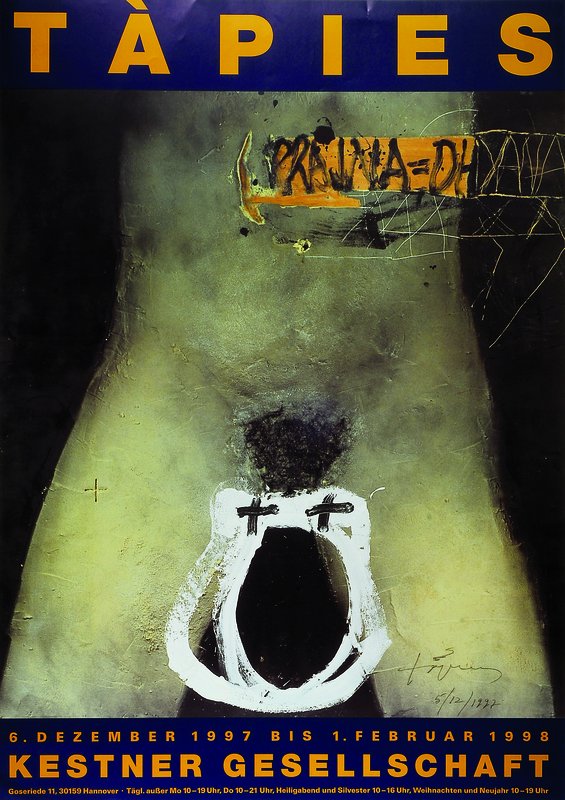 Antoni Tapies, 1923-2012 Barcelona Werbeplakat, Offsetdruck, rechts unten signiert, datiert 5/12/1997, ca. 84x59 cm