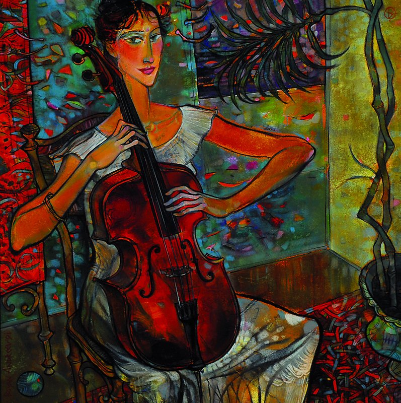 Boyan Andreey, 1953 Sofia-2009 Barsinghausen, Mischtechnik auf Papier, Pastell und Gouache, seitlich links signiert und datiert 891, ca. 49x49 cm, ...