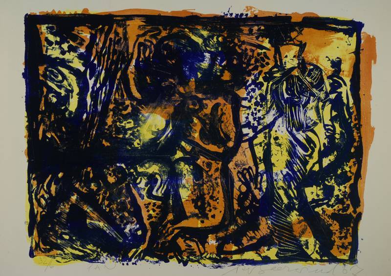 Rudi Baerwind 1910-1982, 2 Farblithographien, Formentere, Auflage 39/60, rechts unten signiert, datiert 1967 , ca. 52x41 cm Motiv, gesamt 76x54 cm, ...