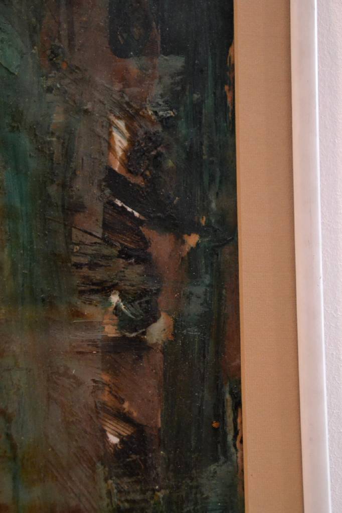 Detail c: Andreas Baader, Abstrakte Komposition, Mischtechnik, Auflage 56/189, ca. 67x49 cm, unter Glas, Rahmen