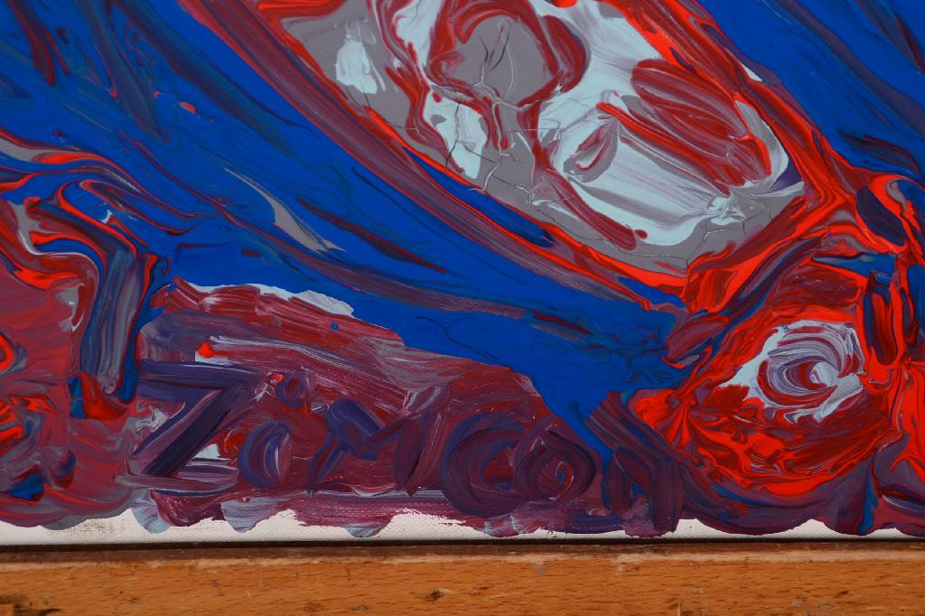 Detail a: H. Zimcon, geb. 1938 Tulip I, Öl/Lwd, rückseitig signiert, 60x80 cm
