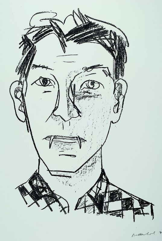 Stephan Balkenhol, geb. 1957, Vampir, Lithographie, handsigniert, datiert 1994, ca. 76x46 cm