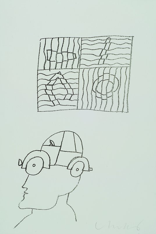 Horst Antes, geb. 1936, Lithographie, rechts unten handsigniert, ca. 30x21 cm, unter Glas, Rahmen