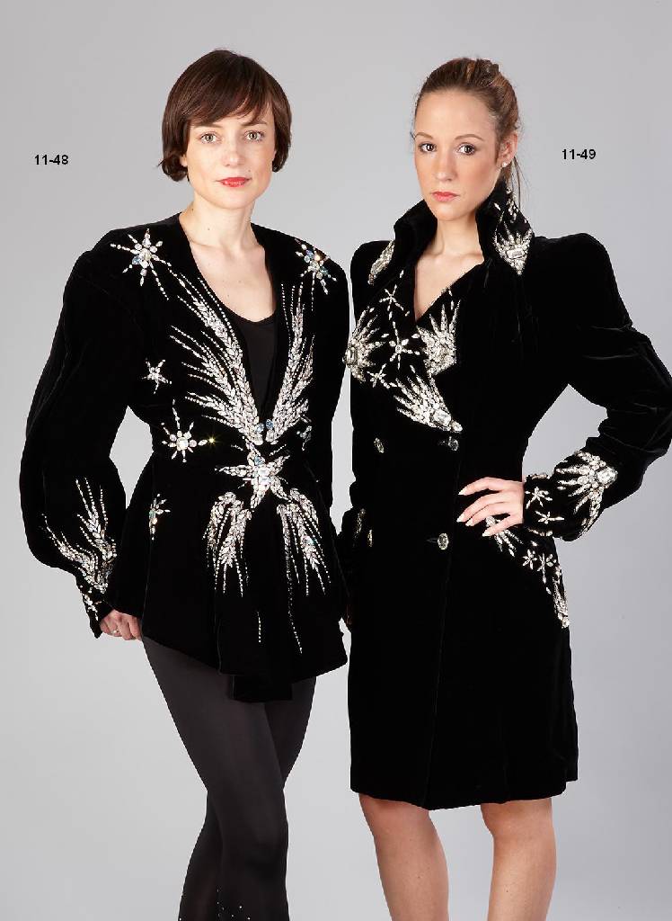 THIERRY MUGLER, Haute Couture Vintage-Fashion-Kleid, 80er Jahre, franz. Größe 36/38, schwerer, schwarzer Samt in sich leicht changierend, ...
