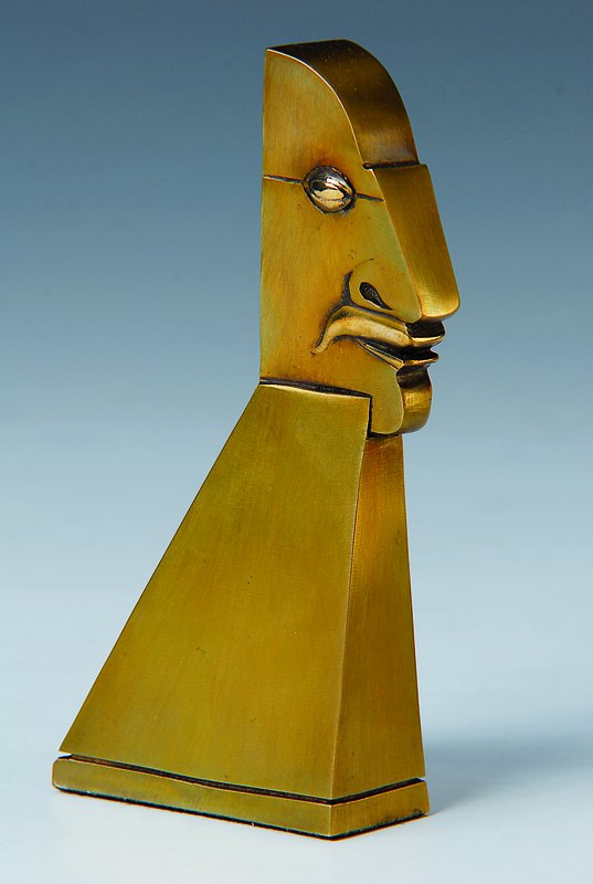 Paul Wunderlich, 1927-2010, Selbstdarstellung, Bronzeskulptur, auf dem Sockel nummeriert und signiert, H. ca. 15 cm