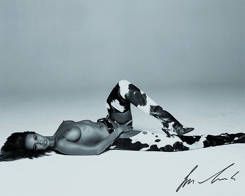 Michel Comte, geb. 1954 Zürich, s/w Fotografie, Iman 1992, handsigniert, ca. 19x24 cm