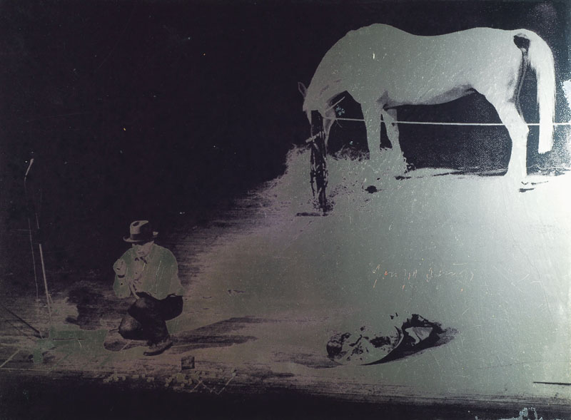 Joseph Beuys, 1921-1986, Siebdruck auf Metallplatte, mittig rechts handsigniert (verblasst), ca. 41.5x56 cm, leichte Farbabblätterung, linke obere ...