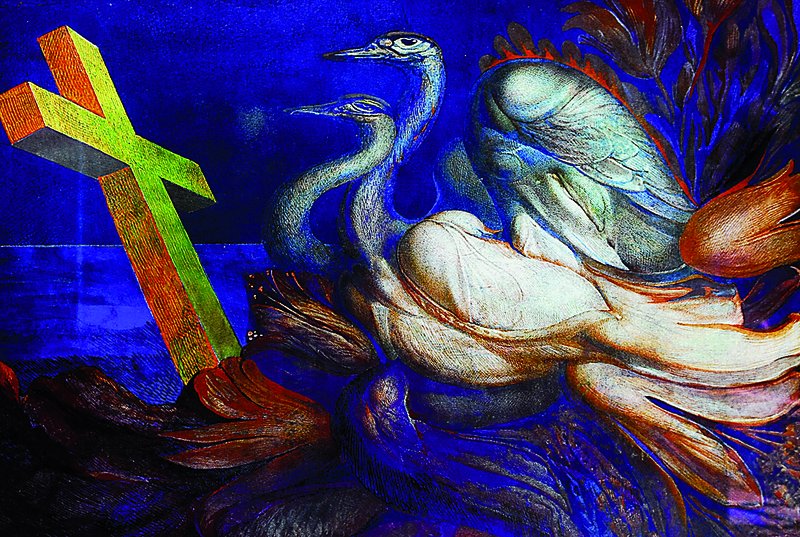 Ernst Fuchs, geb. 1930 Wien, Giclee auf handgemachtem Baumwollpapier, Die Schwanenreise, handsigniert und num. 18/300, ca. 39.5x55 cm