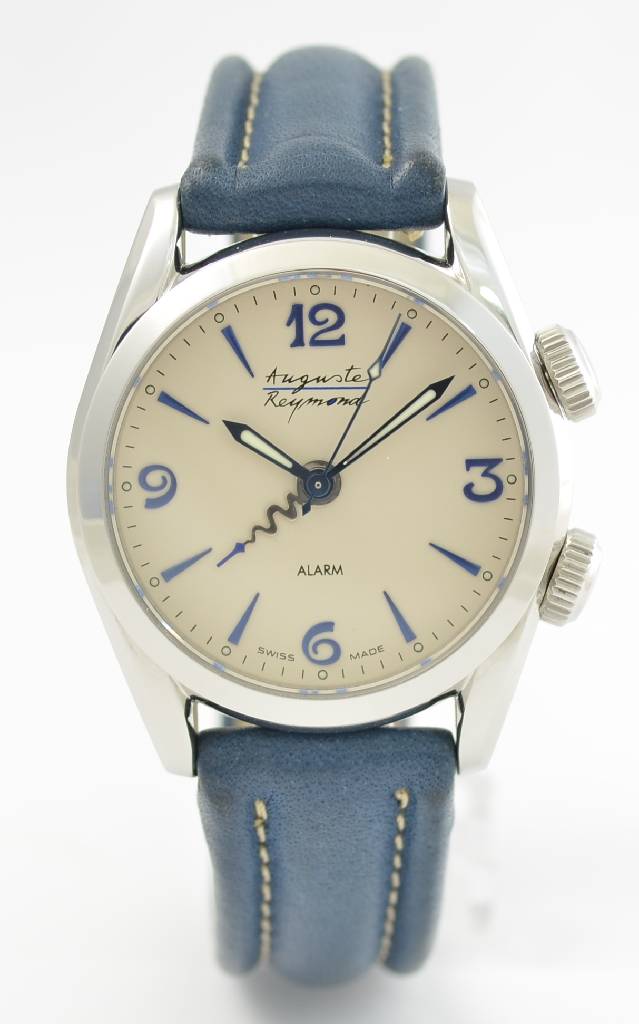 AUGUSTE REYMOND Armbandwecker, Schweiz, Handaufzug, lt. Bodengravur limitierte Auflage v. 300 Stück, Boden verschr., Kontrast- zifferbl., gebl. ...
