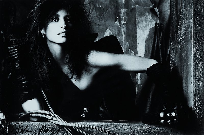 Steven Meisel, geb. 1954 New York, Christie Turlington, s/w Fotografie, handsigniert, unter Glas gerahmt, ca. 20x30 cm