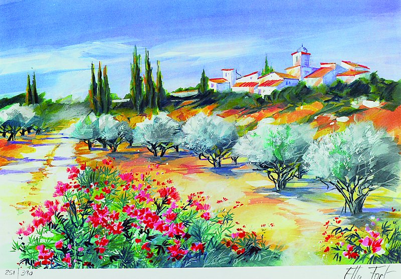 Ella Fort, 2. H. 20. Jh., vier Farblithografien, Provence, je handsign. u. num., ca. 40x30cm bis 76x55cm