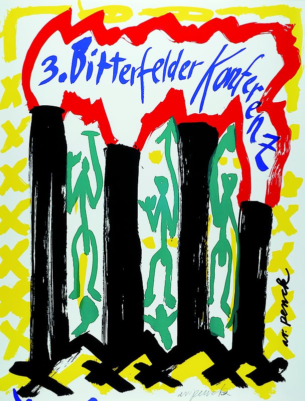 A.R.Penck, geb. 1939 Dresden, Bitterfeld, Siebdruck, handsigniert, ca. 76x53 cm