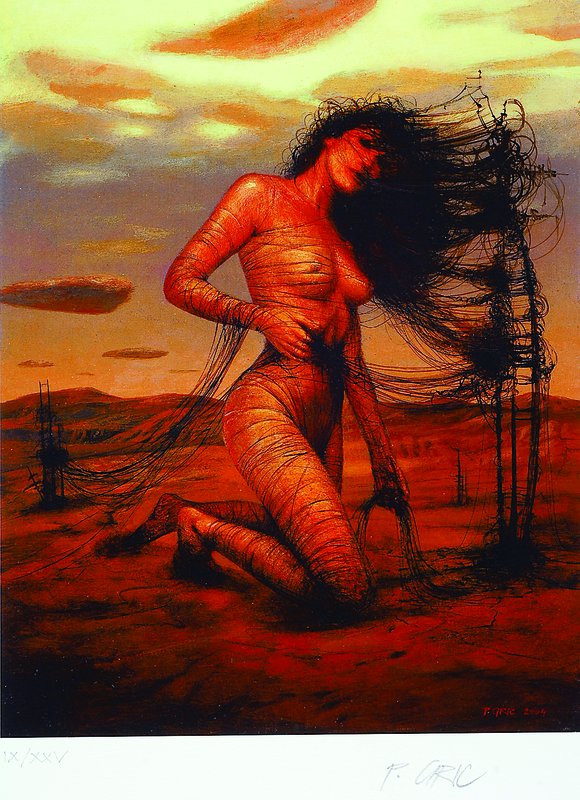 Peter Gric, zeitgenössischer Künstler aus Wien, Studium a.d. Akademie Wien, Meisterschule Arik Brauer, vier Lithographien phantastische ...