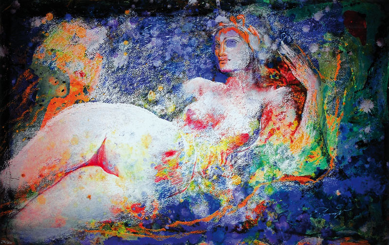 Ernst Fuchs, geb. 1930 Wien, "Europa" 2012, Gicleedruck auf Leinwand, handsigniert und num. 276/300, ca. 55x86,5 cm, Blattgr. ca. 61x92,5 cm