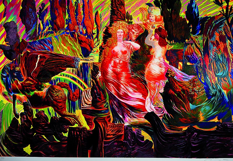 Ernst Fuchs, geb. 1930 Wien, "Arcadia" 2012,Farbserigraphie auf Bütten, handsigniert und num. XLIII/L, ca. 84,5x125 cm, Blattgr. ca. ...