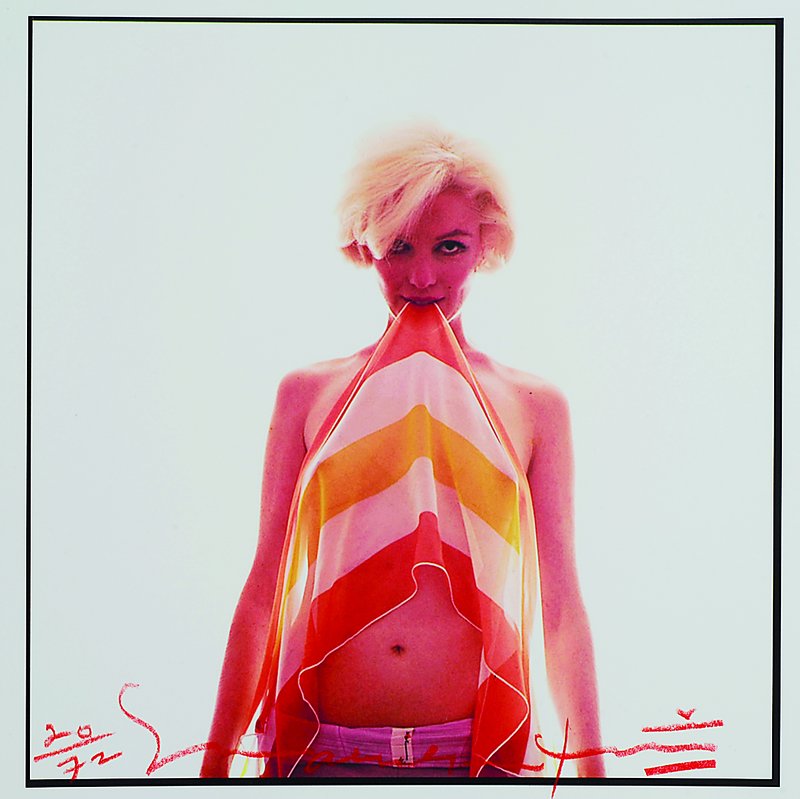 Bert Stern, geb. 1929, "Marilyn in striped scarf", Fotografie, 1962, Abzug von 2011, handsigniert und num. 20/72, mit zusätzlichem ...