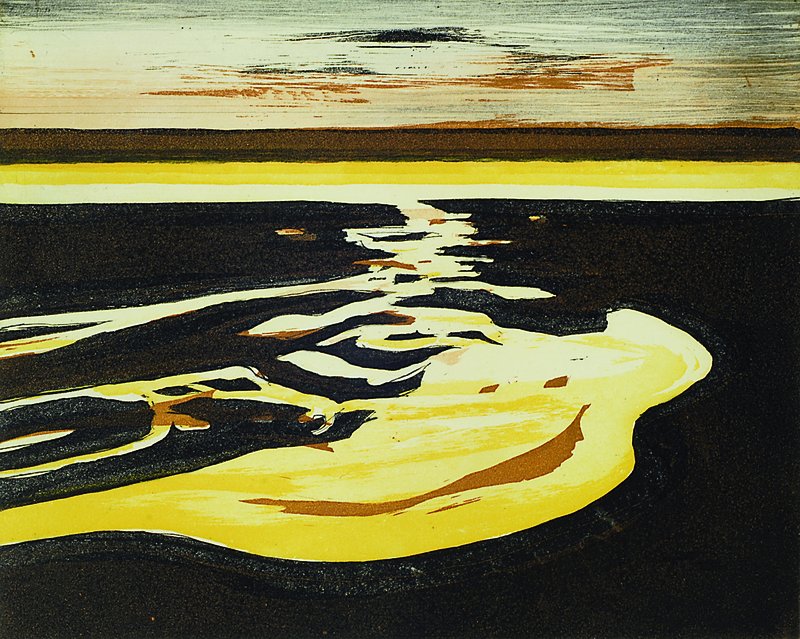 Eglau, Otto Wilhelm, 1917-1988, 6 Farbradierungen mit Sylt-Motiven aus der Mappe "Sylt 76", mit Kassette, Titel der Blätter: Meer, ...